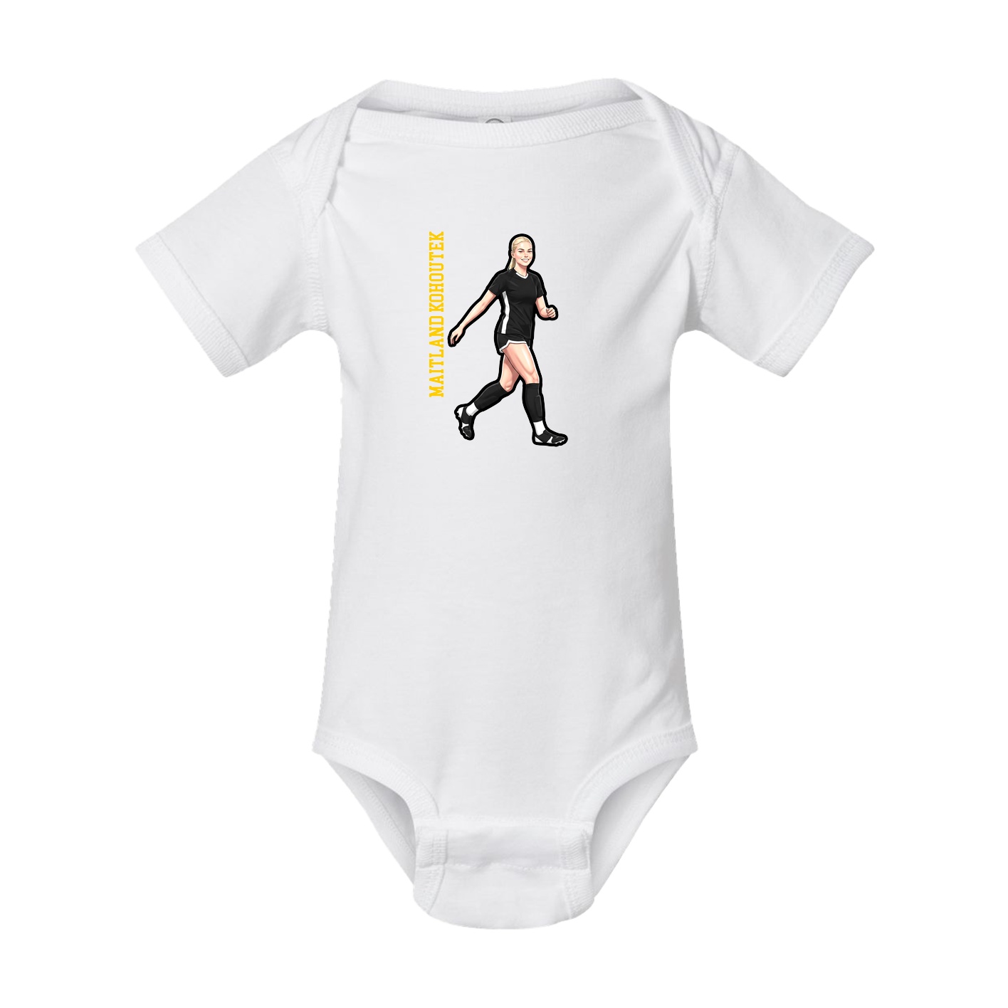 Baby Onesie — Name Vertical in White