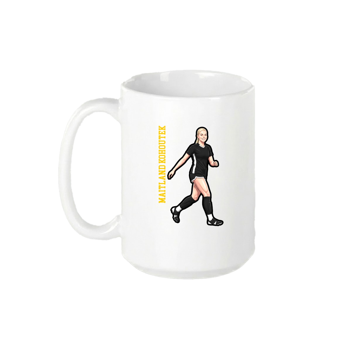 15oz Coffee Mug — Name Vertical in White