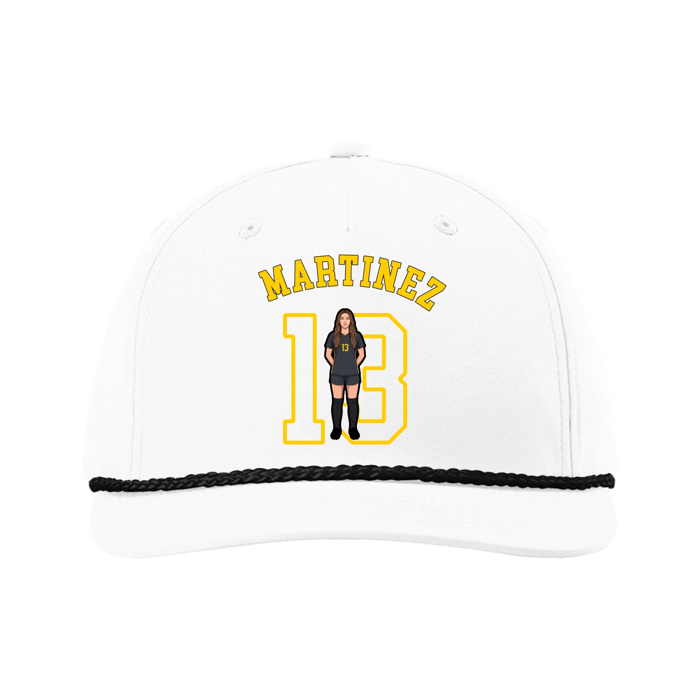 Five-Panel Classic Rope Cap — Shirsey Arch in White
