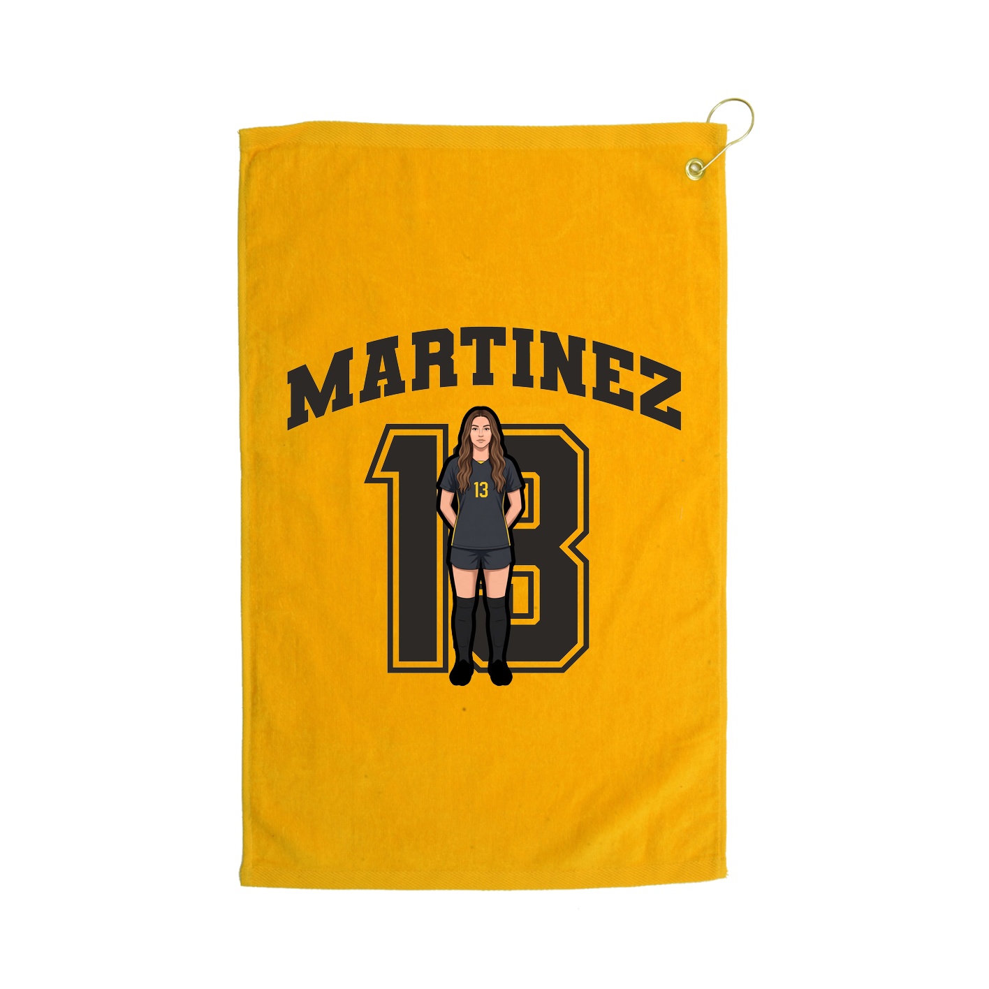 Golf Towel — Number in Gold