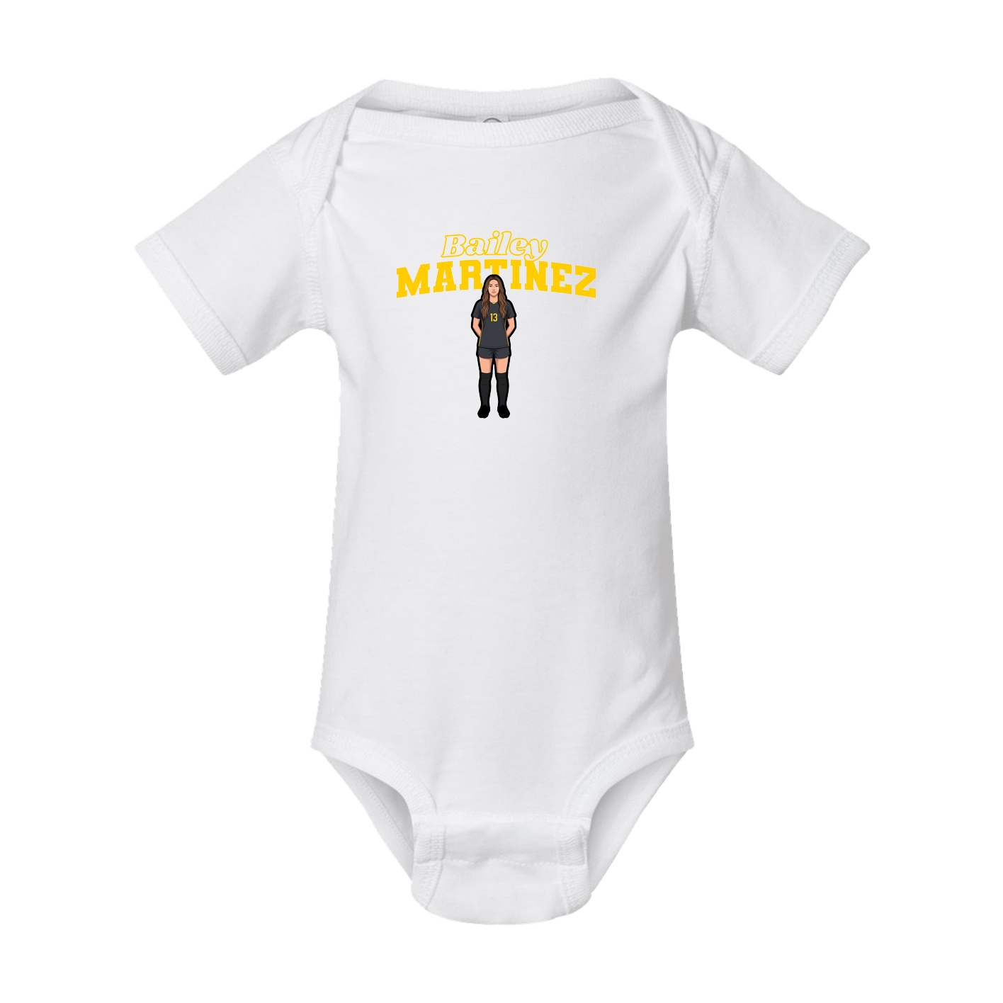 Baby Onesie — Name Arch in White