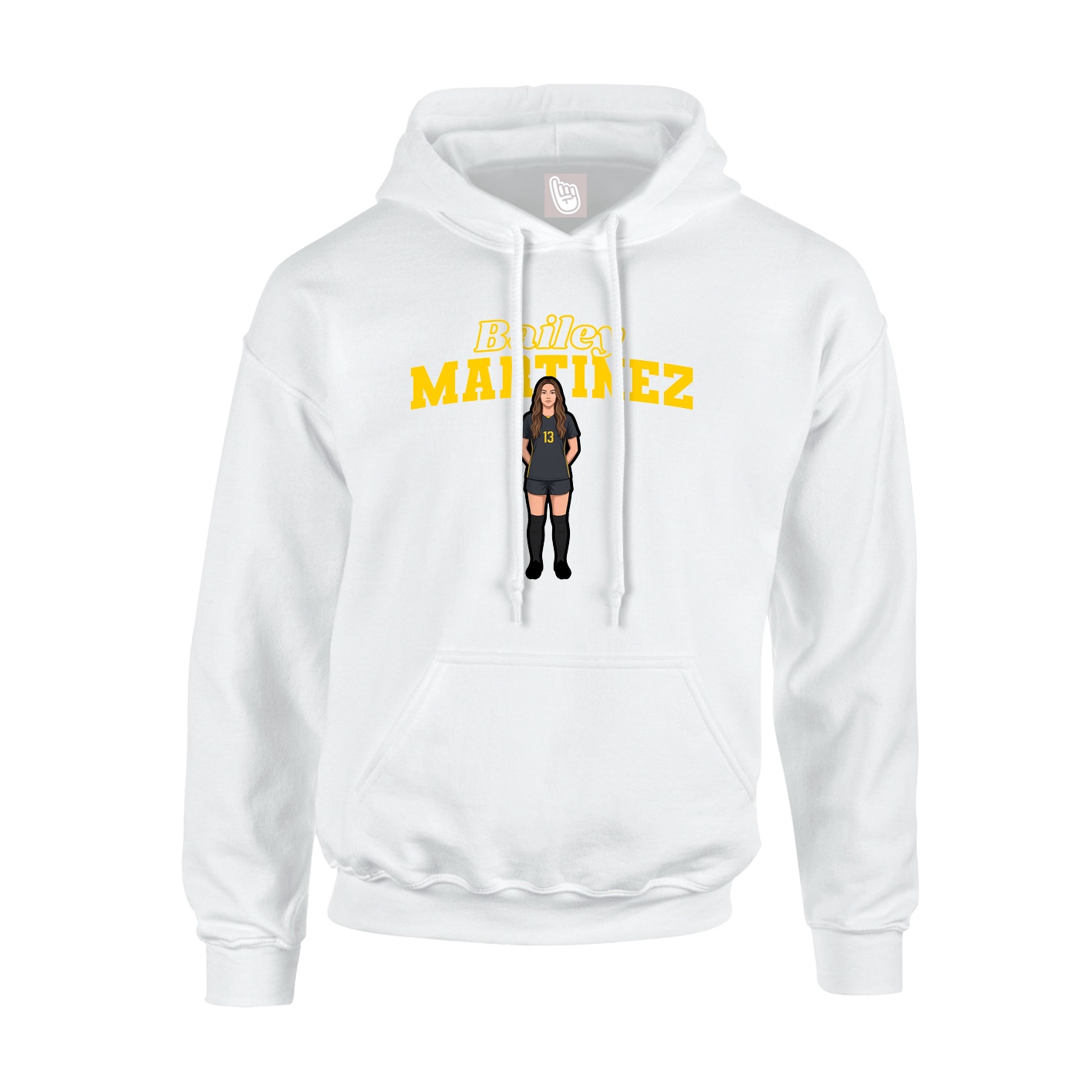 Hoodie — Name Arch in White