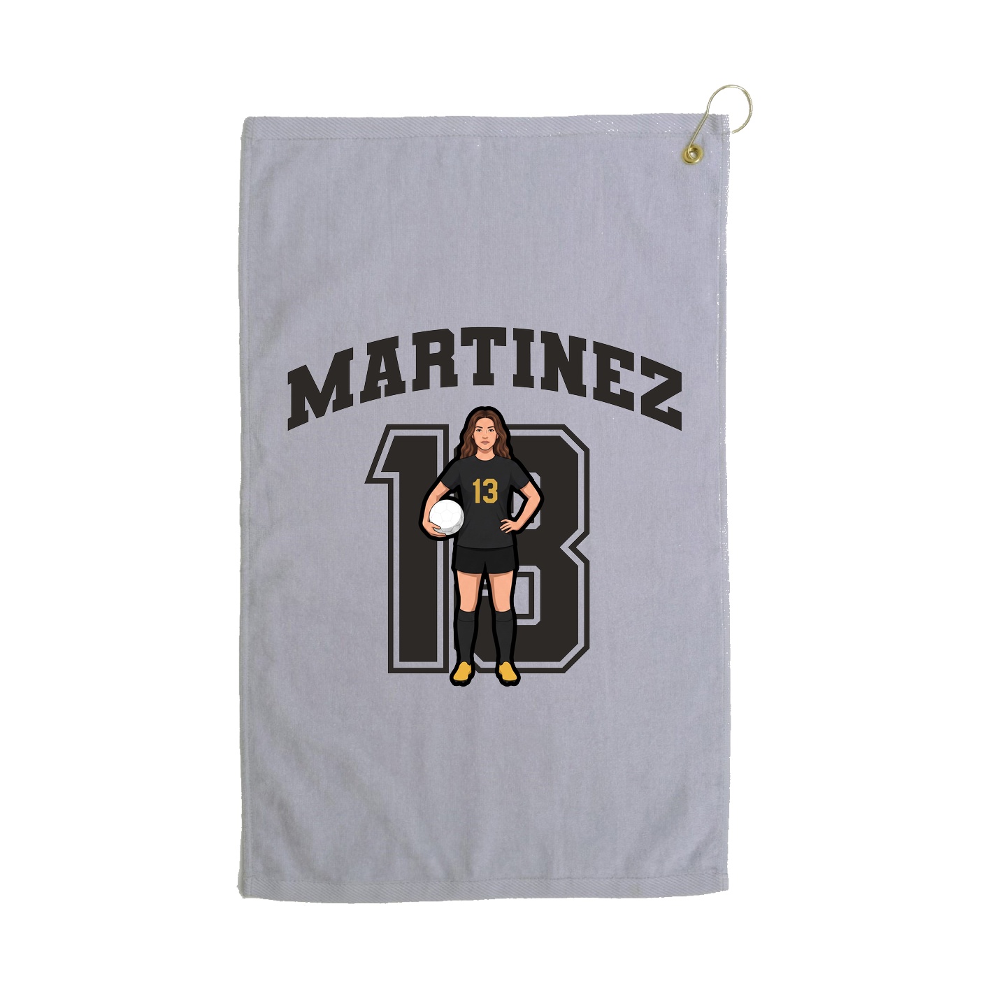 Golf Towel — Number in Grey