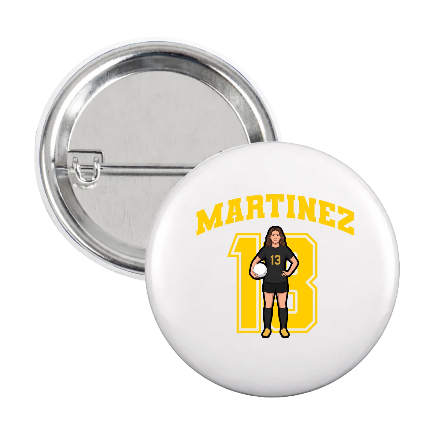 Game Day Button — Number in White