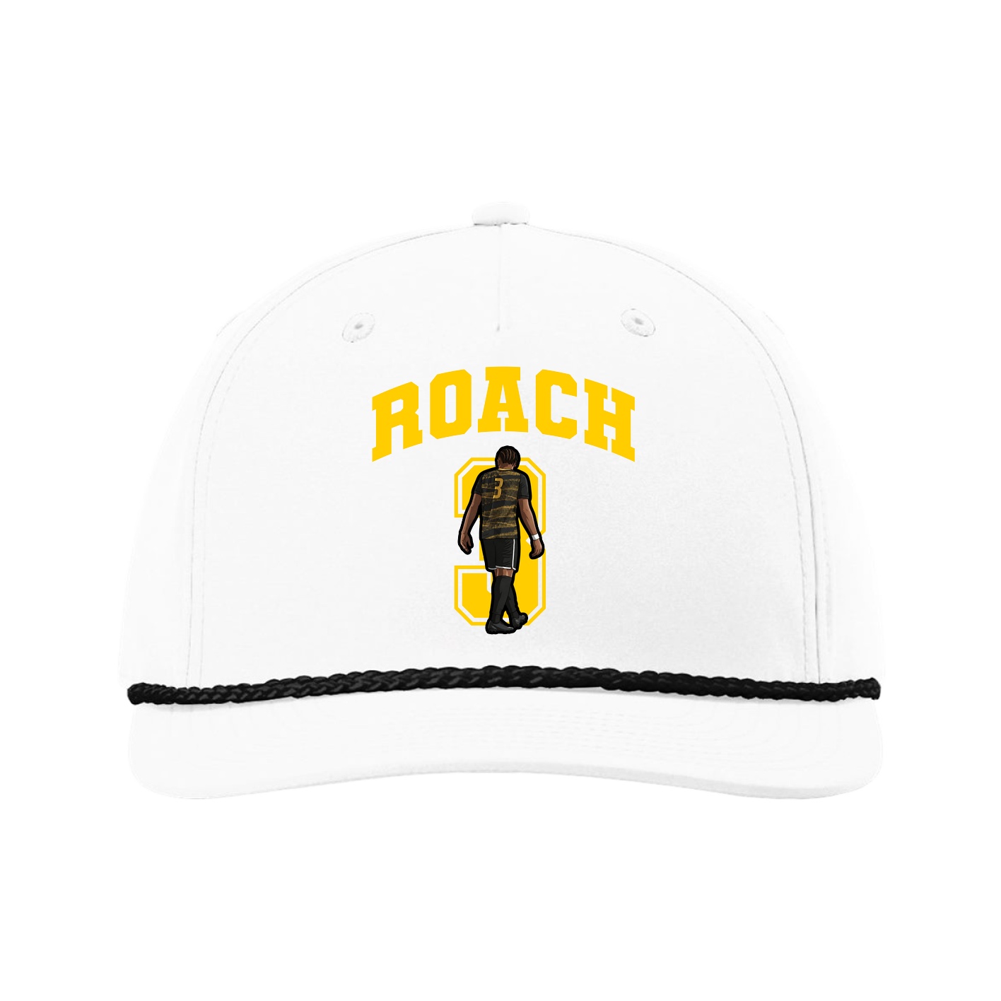 Five-Panel Classic Rope Cap — Number in White