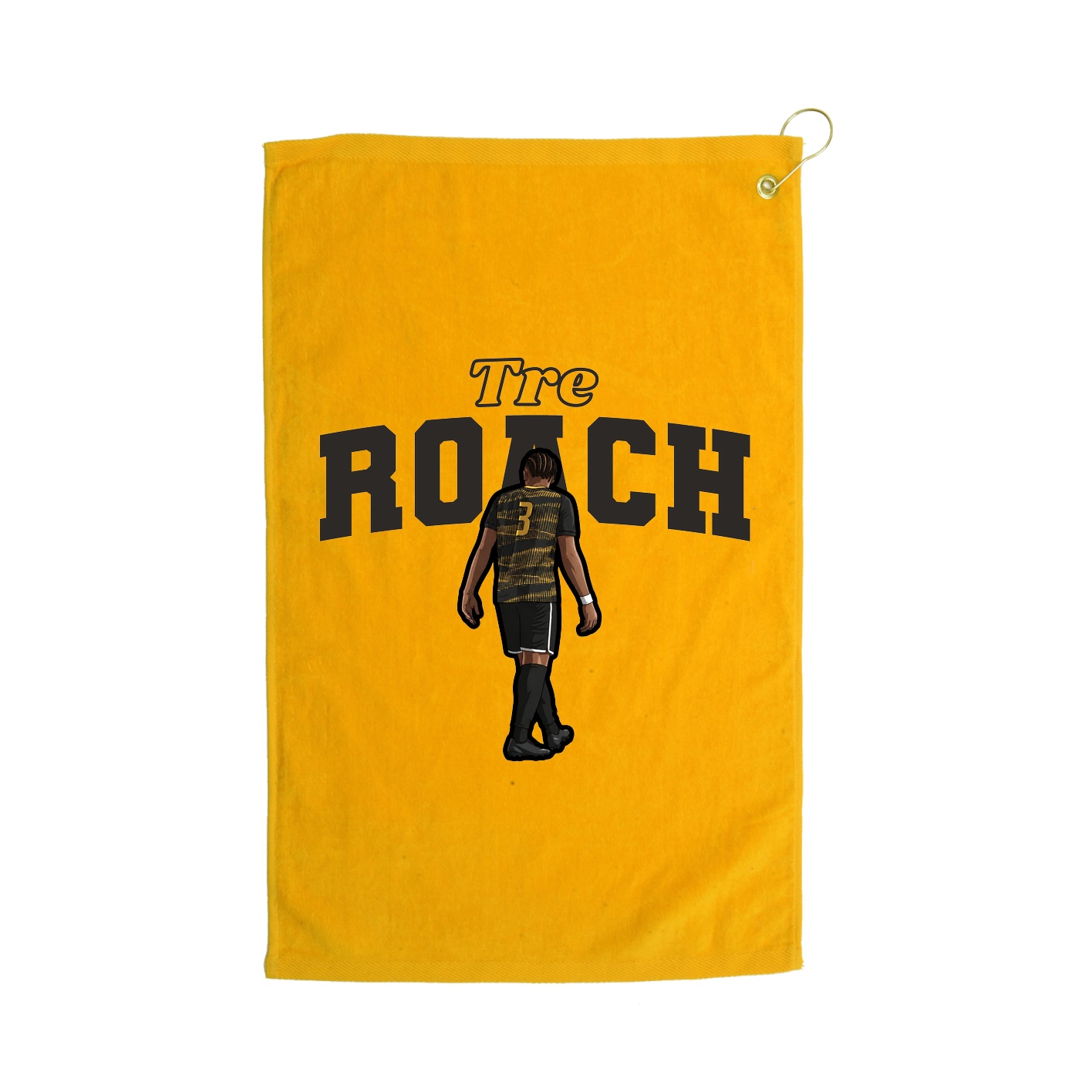 Golf Towel — Name Arch in Gold