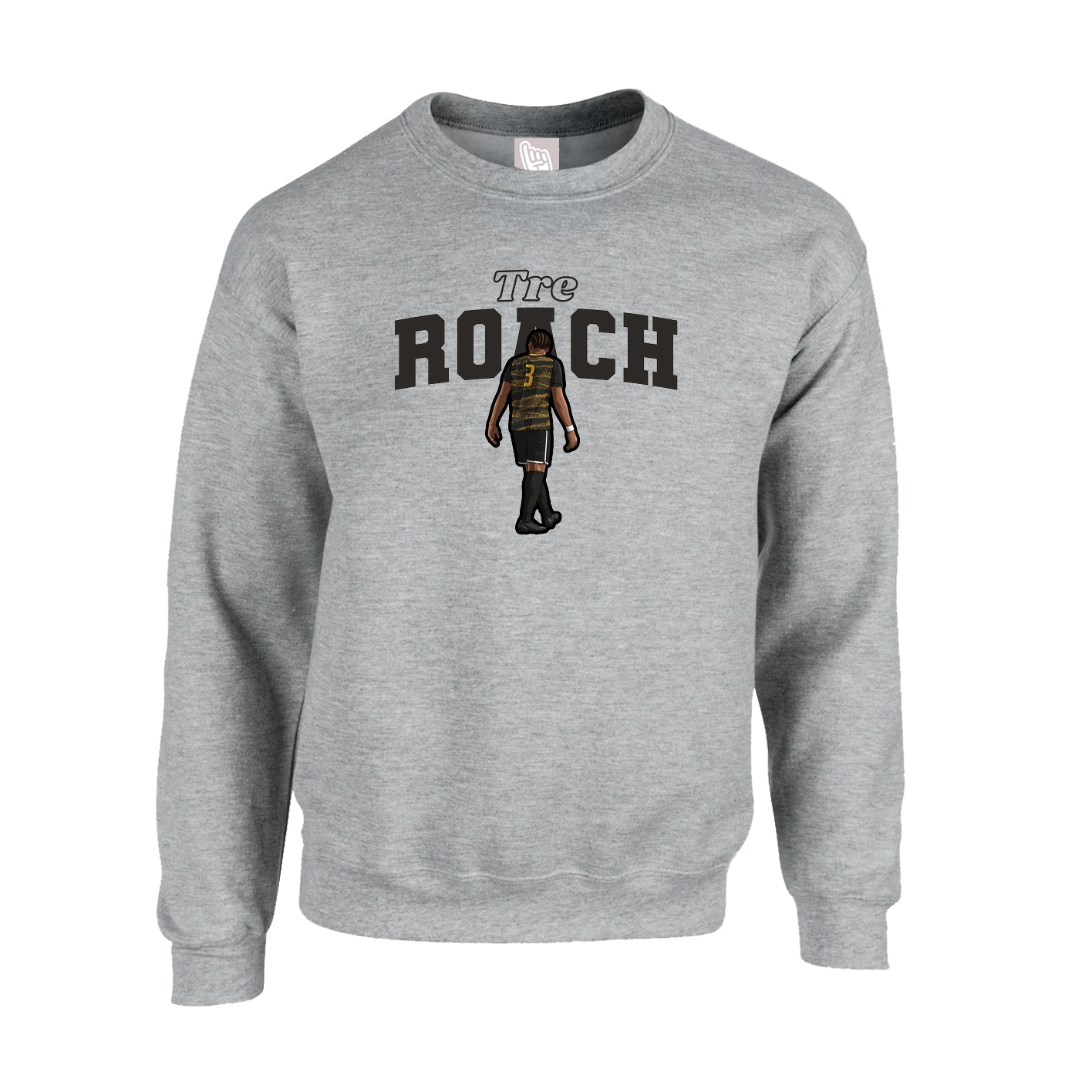 Fleece Crew — Name Arch in Grey