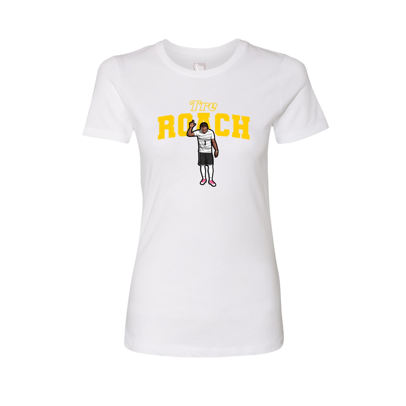 Fitted Women's Tee — Name Arch in White