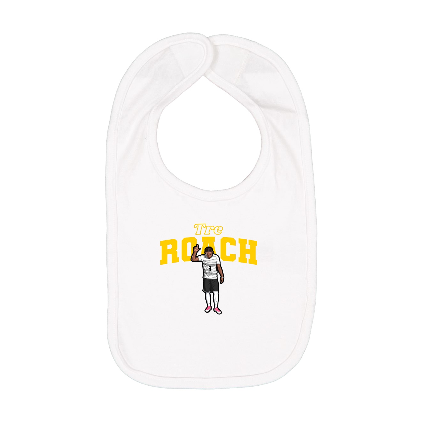 Infant Bib — Name Arch in White