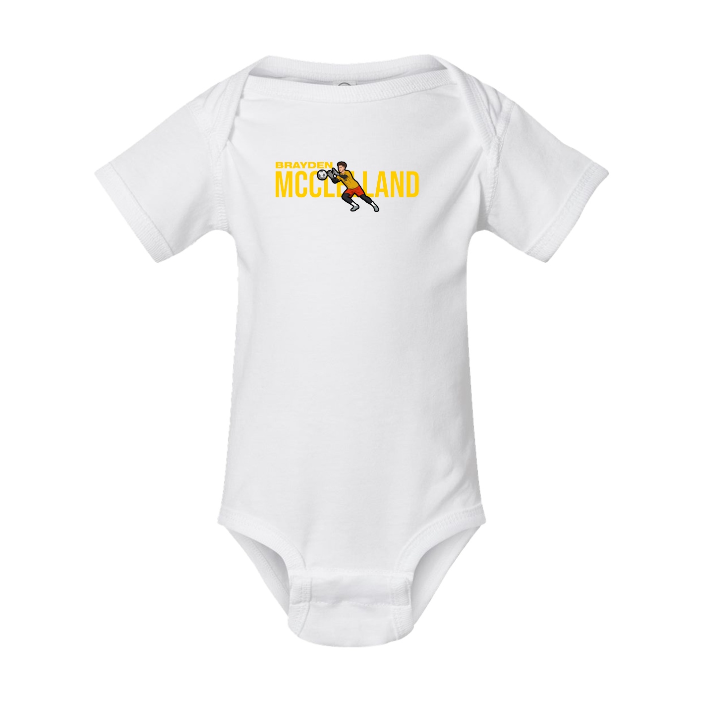 Baby Onesie — Player Name in White