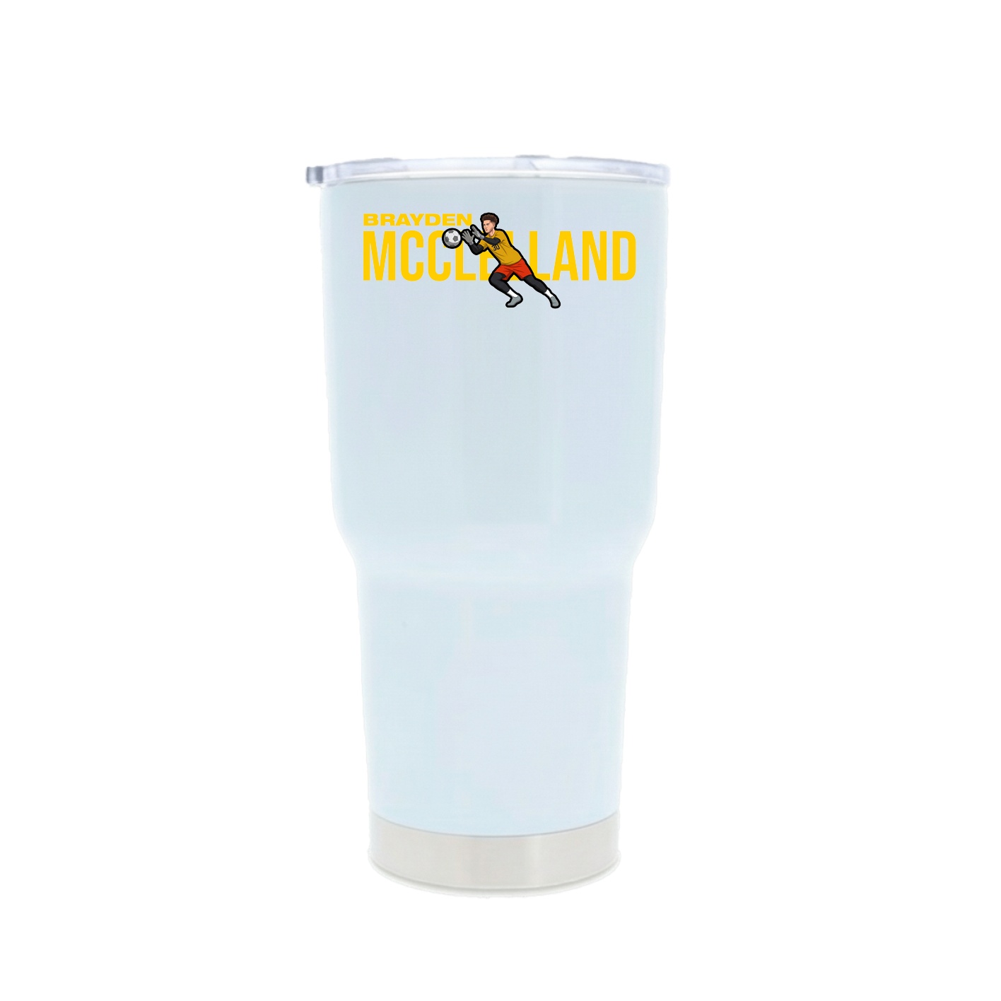 30oz Stainless Steel Tumbler — Player Name in White
