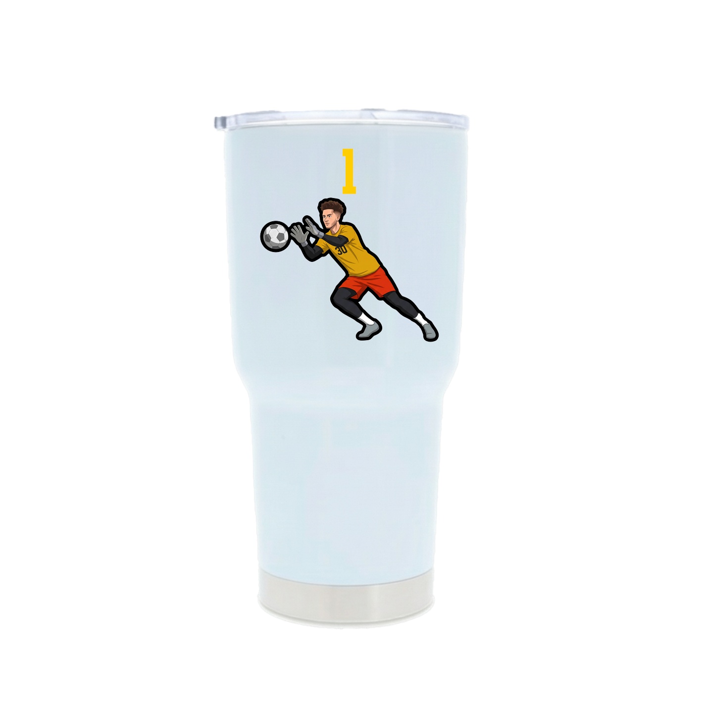 30oz Stainless Steel Tumbler — Number Top in White