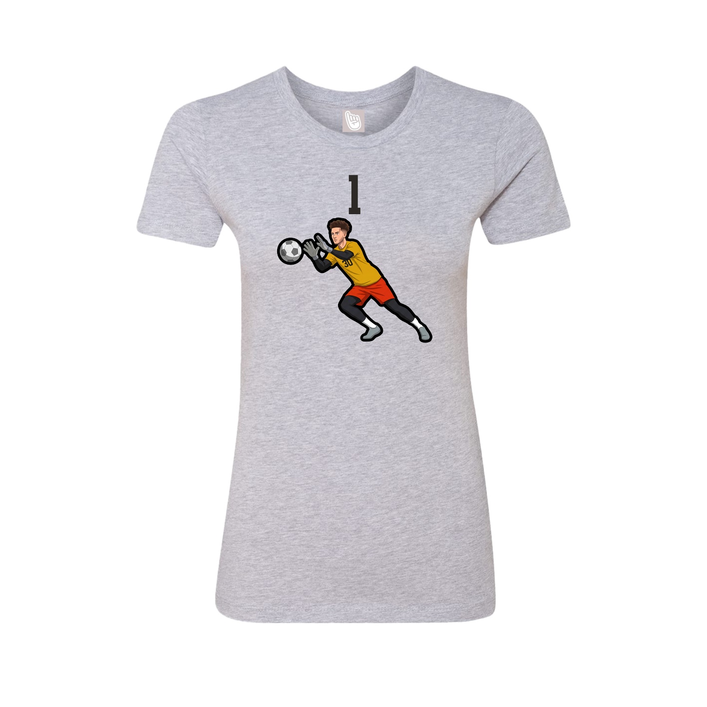 Fitted Women's Tee — Number Top in Grey