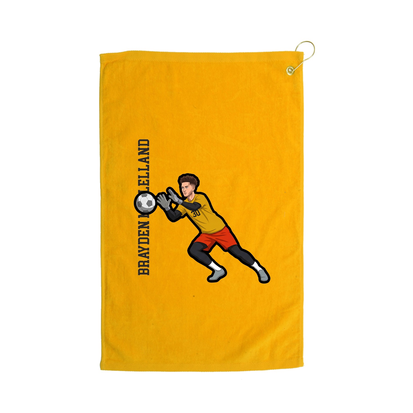 Golf Towel — Name Vertical in Gold