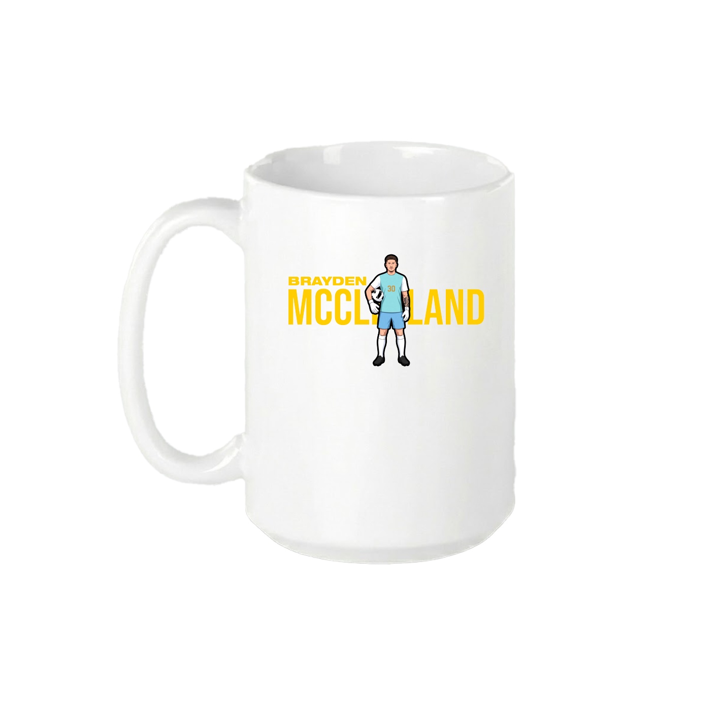15oz Coffee Mug — Player Name in White