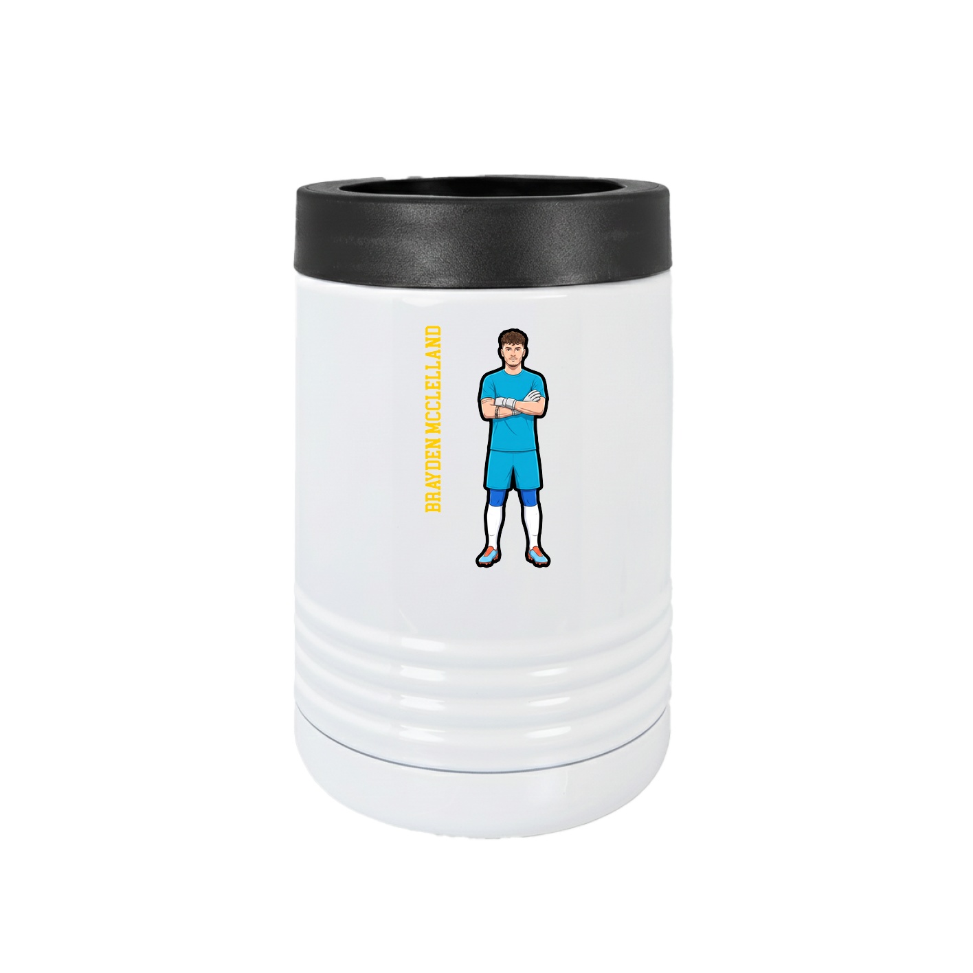 Beverage Holder — Name Vertical in White