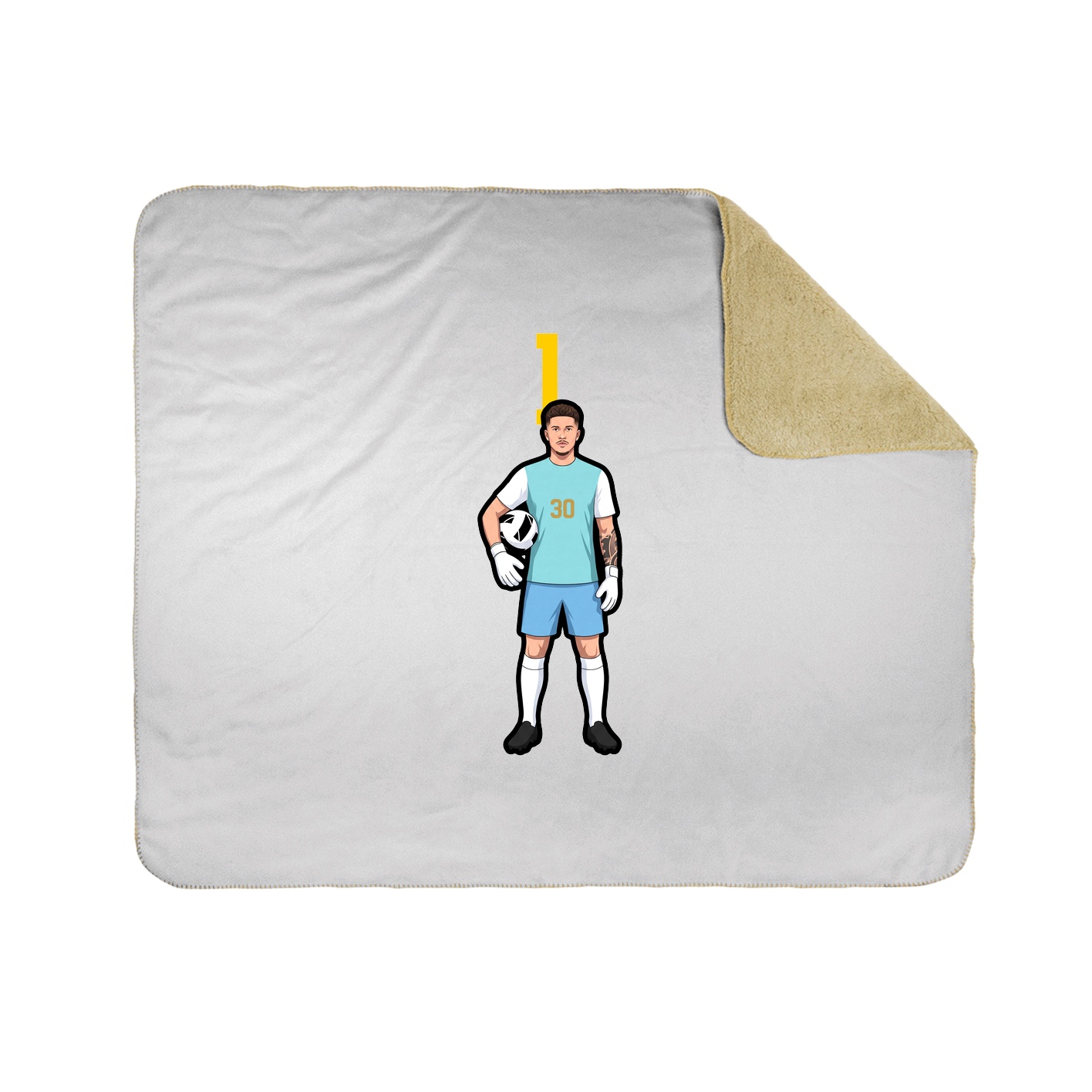 Throw Blanket — Number Top in White