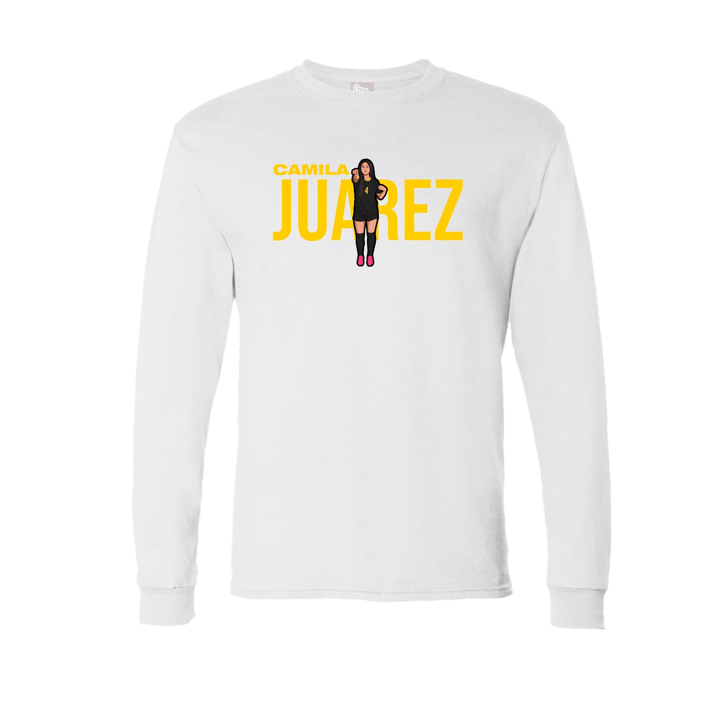 Long Sleeve Tee — Player Name in White