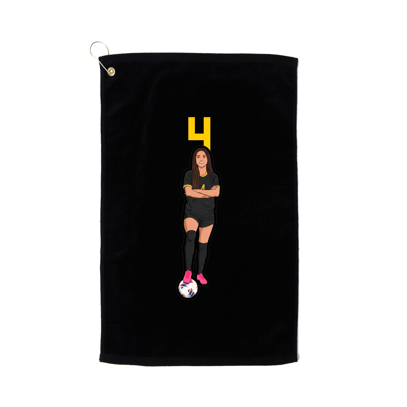 Golf Towel — Number Top in Black