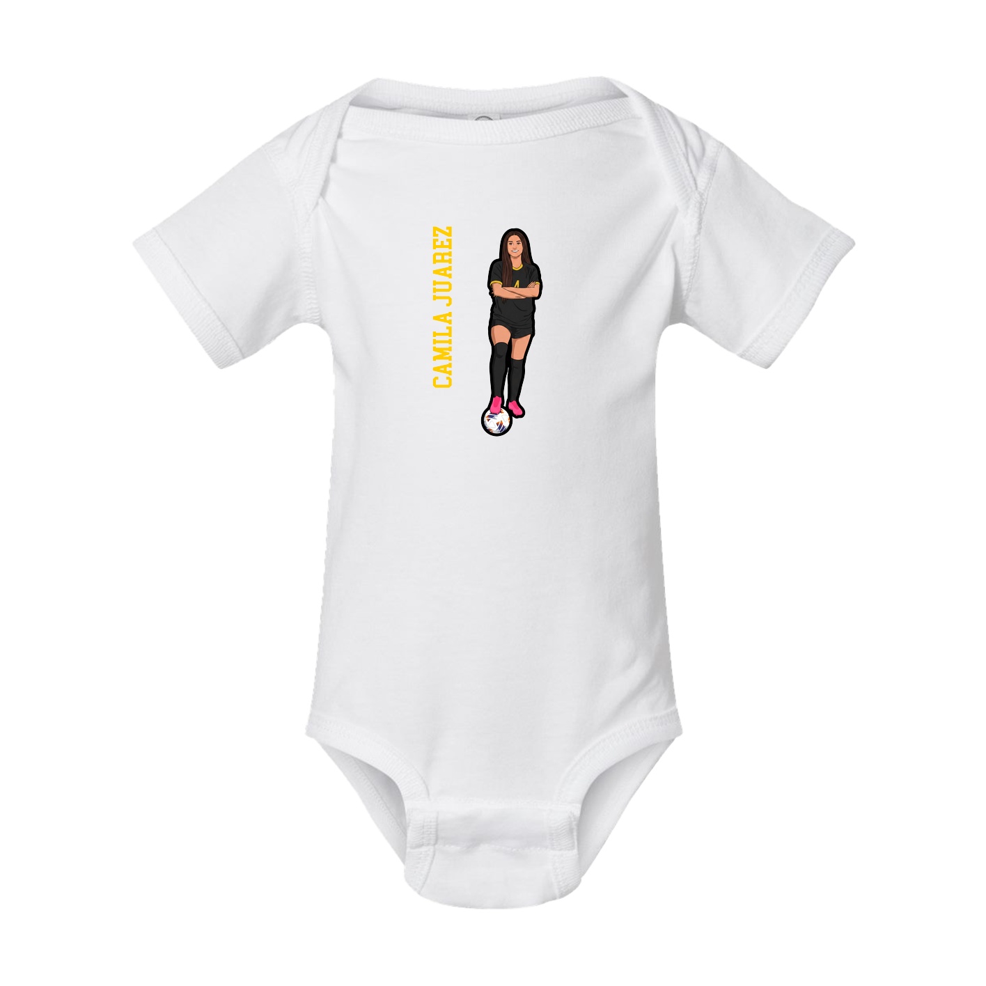Baby Onesie — Name Vertical in White