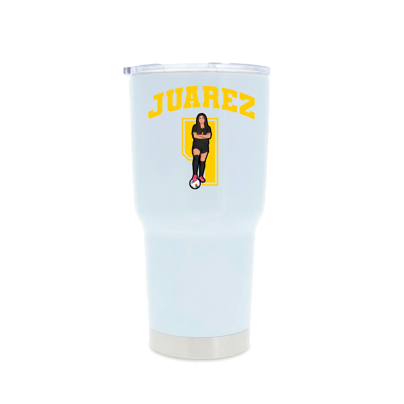 30oz Stainless Steel Tumbler — Number in White