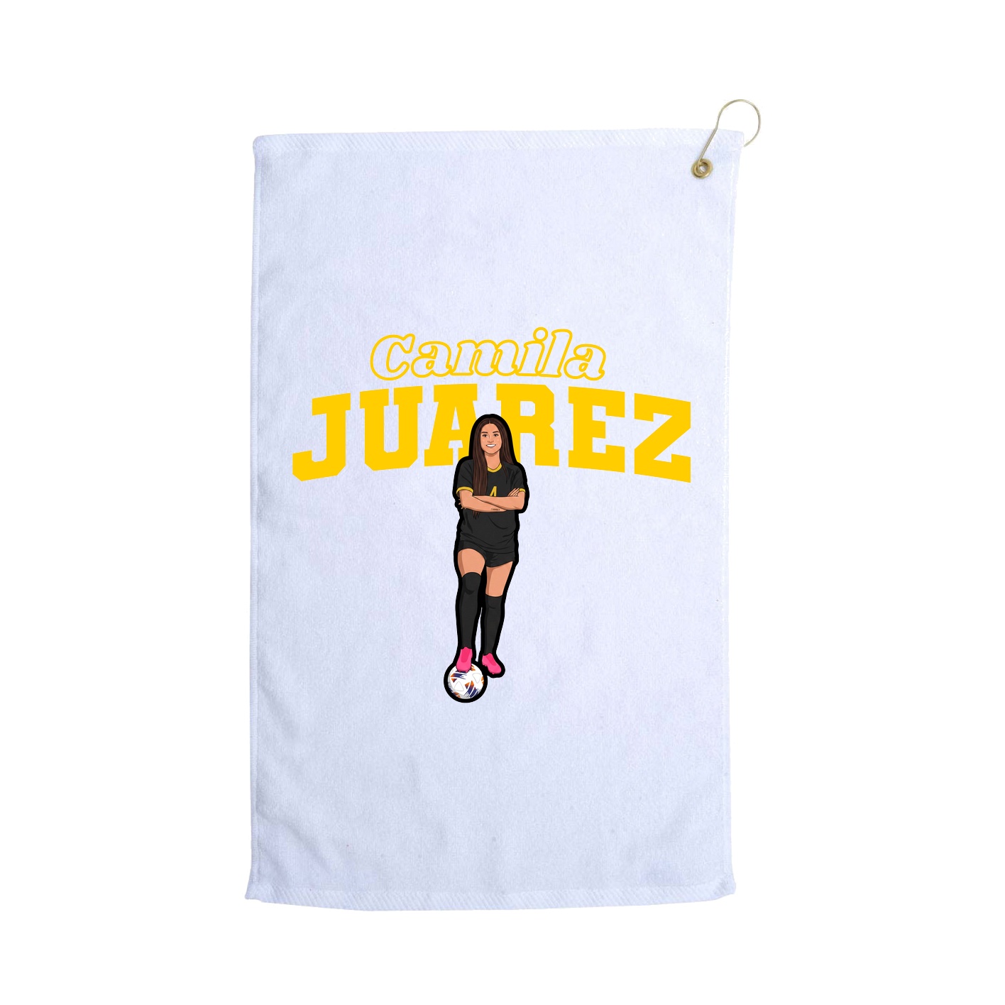 Golf Towel — Name Arch in White