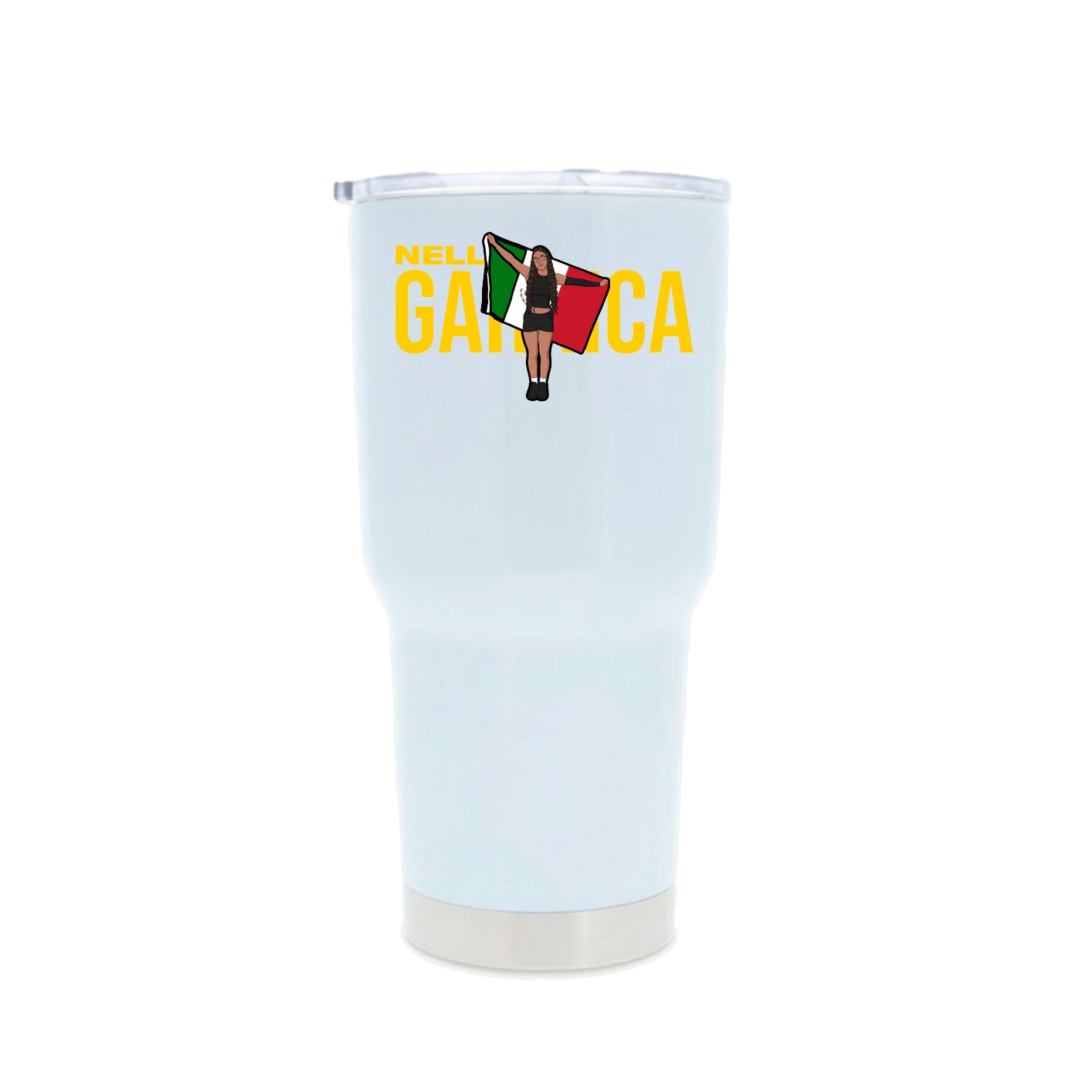 30oz Stainless Steel Tumbler — Player Name in White