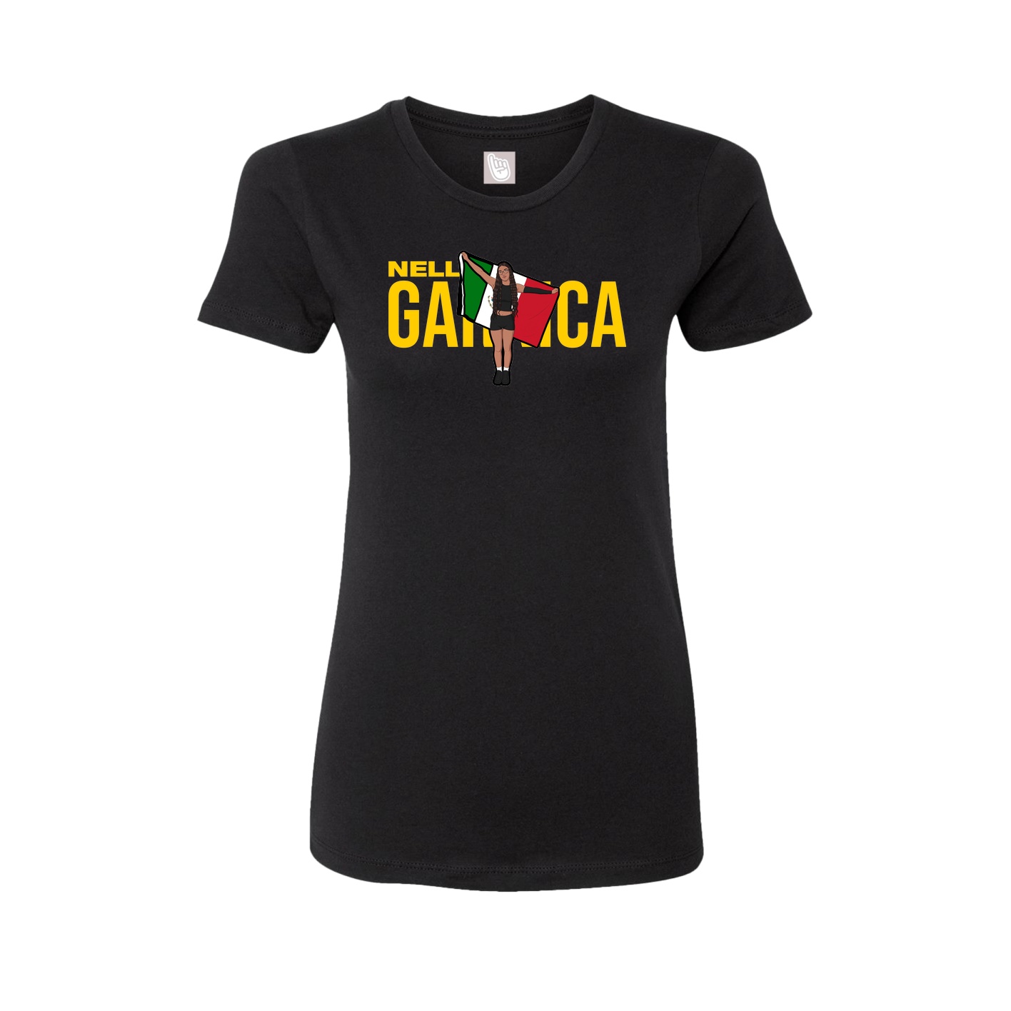 Fitted Women's Tee — Player Name in Black