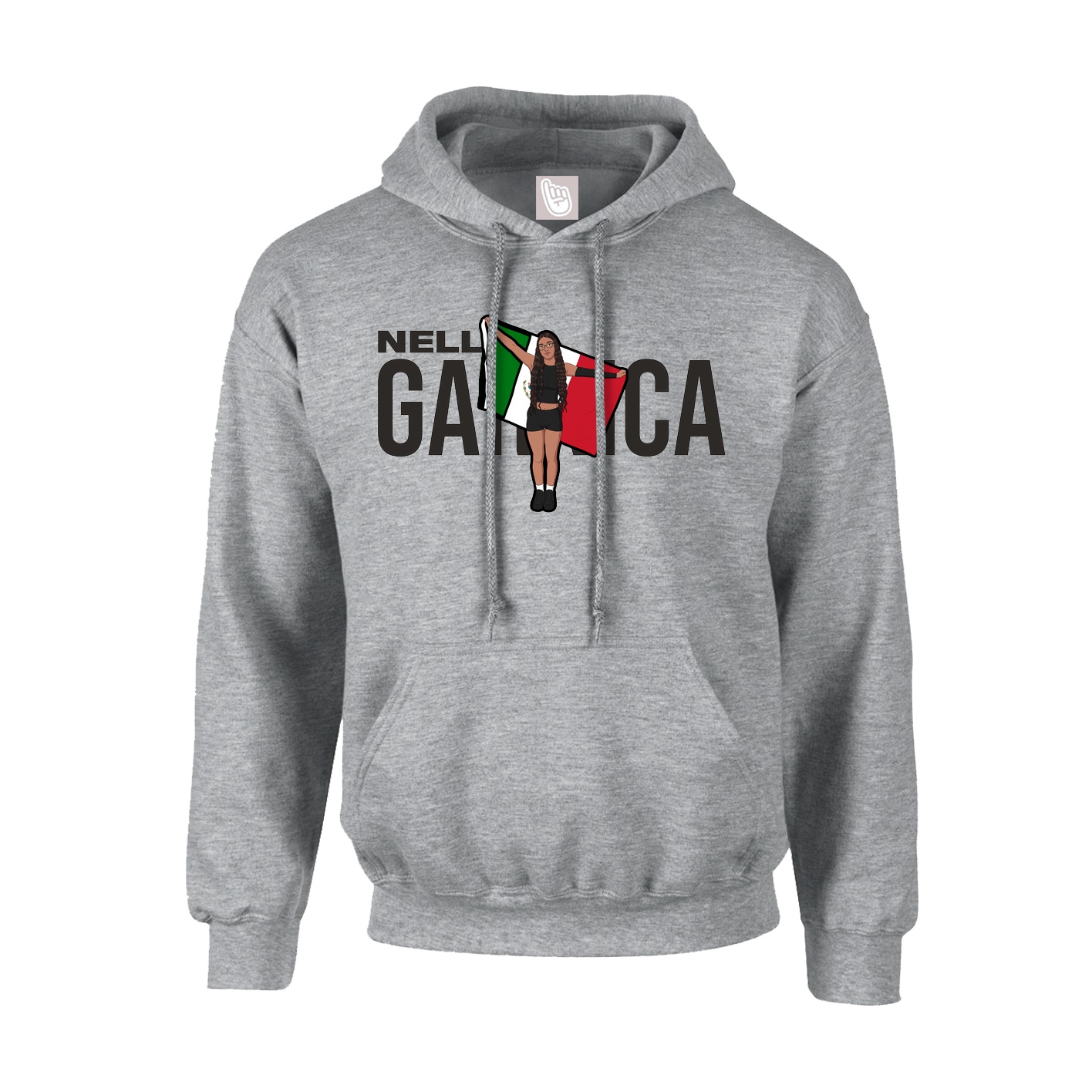 Hoodie — Player Name in Grey