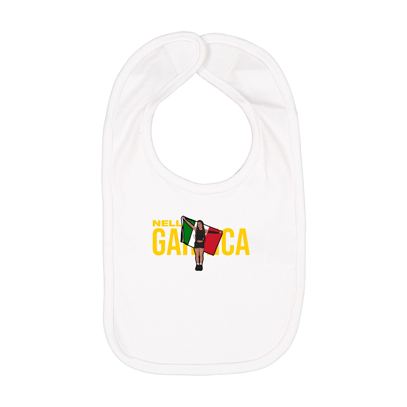 Infant Bib — Player Name in White