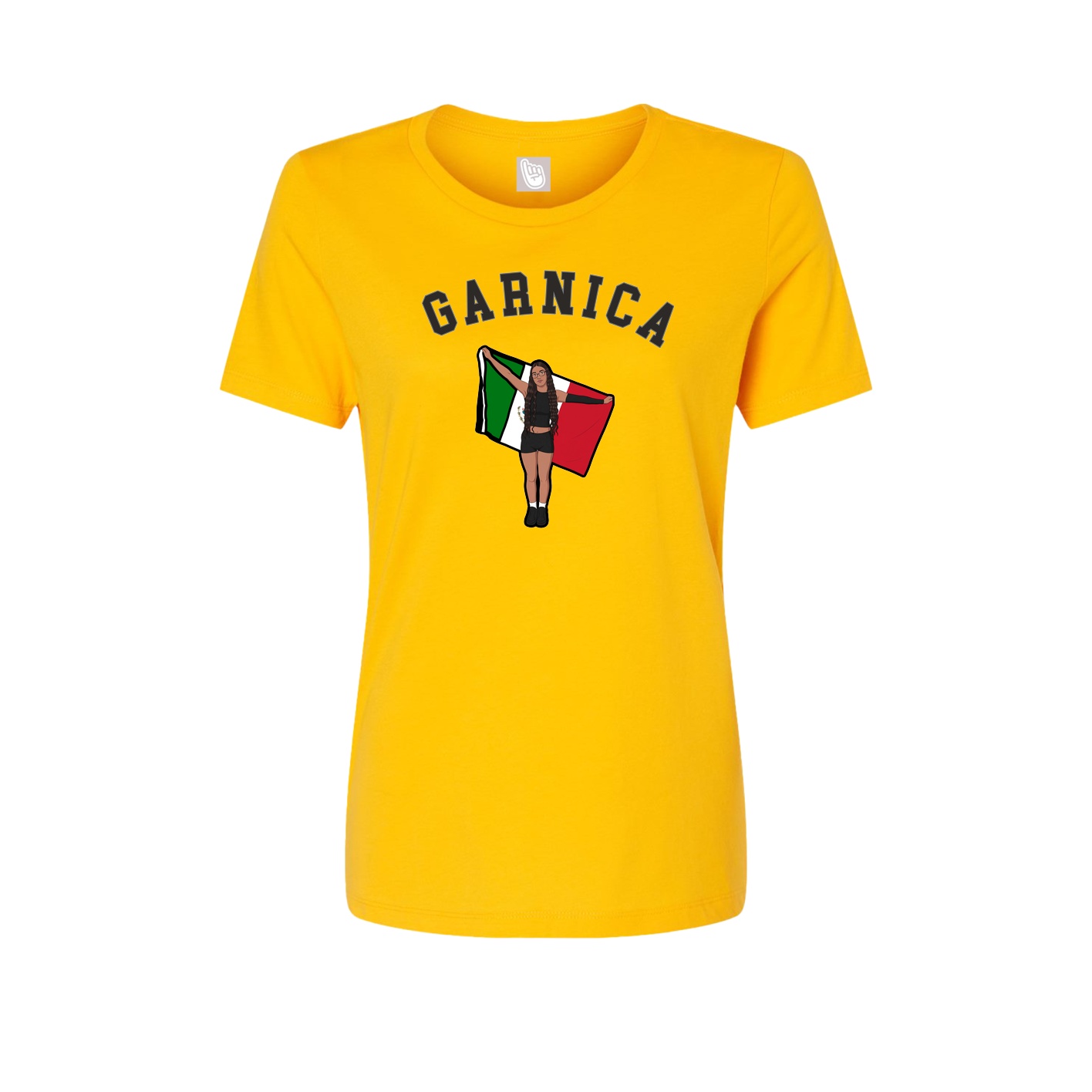 Fitted Women's Tee — Shirsey Arch in Gold