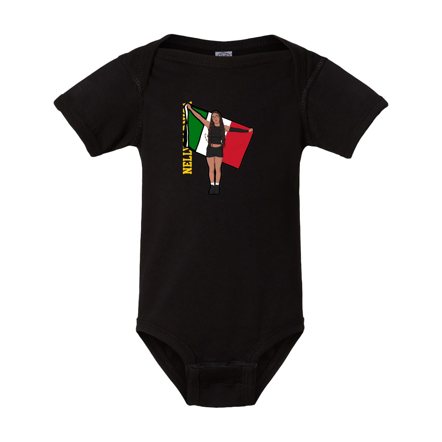 Baby Onesie — Name Vertical in Black