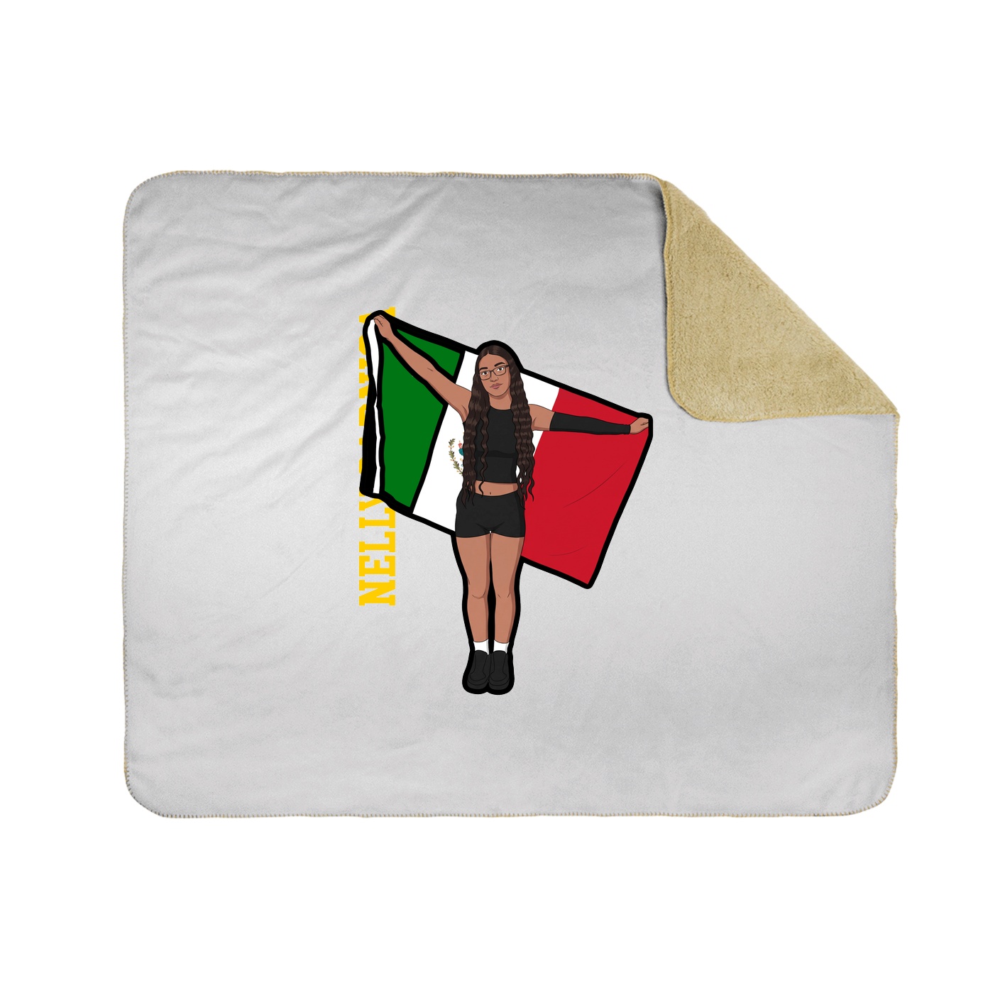 Throw Blanket — Name Vertical in White