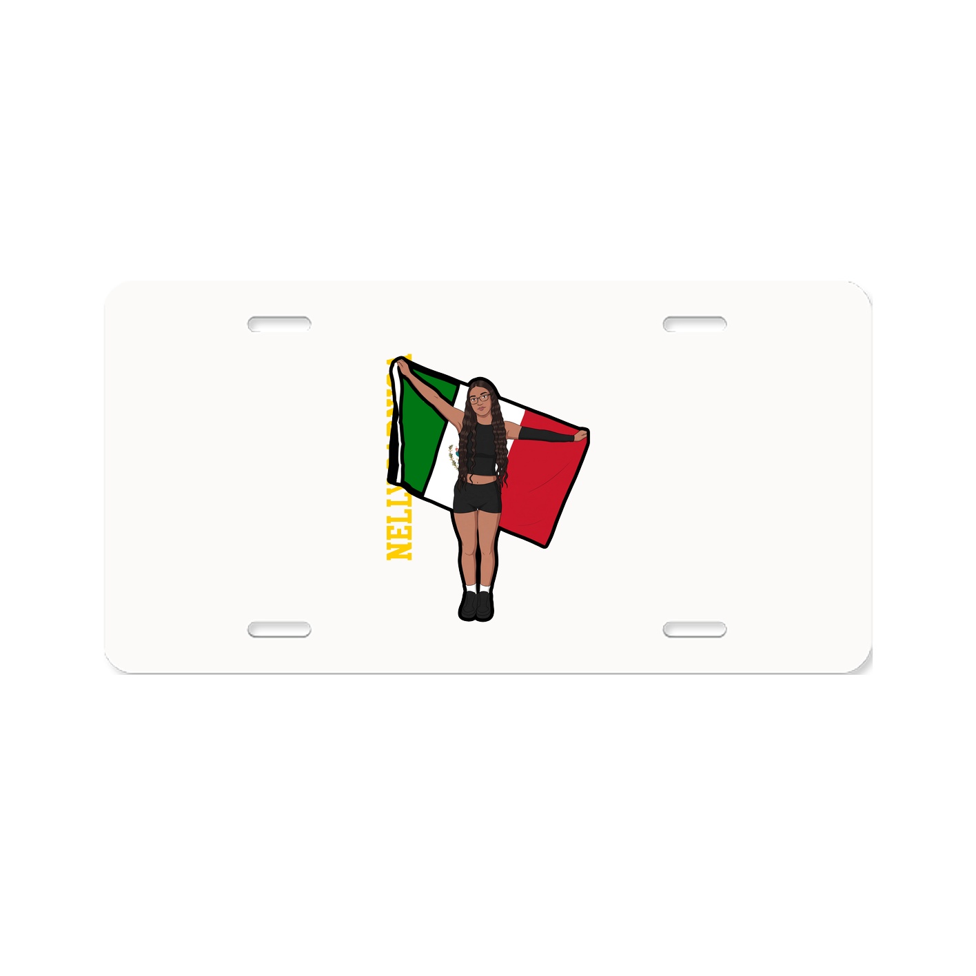 License Plate — Name Vertical in Classic