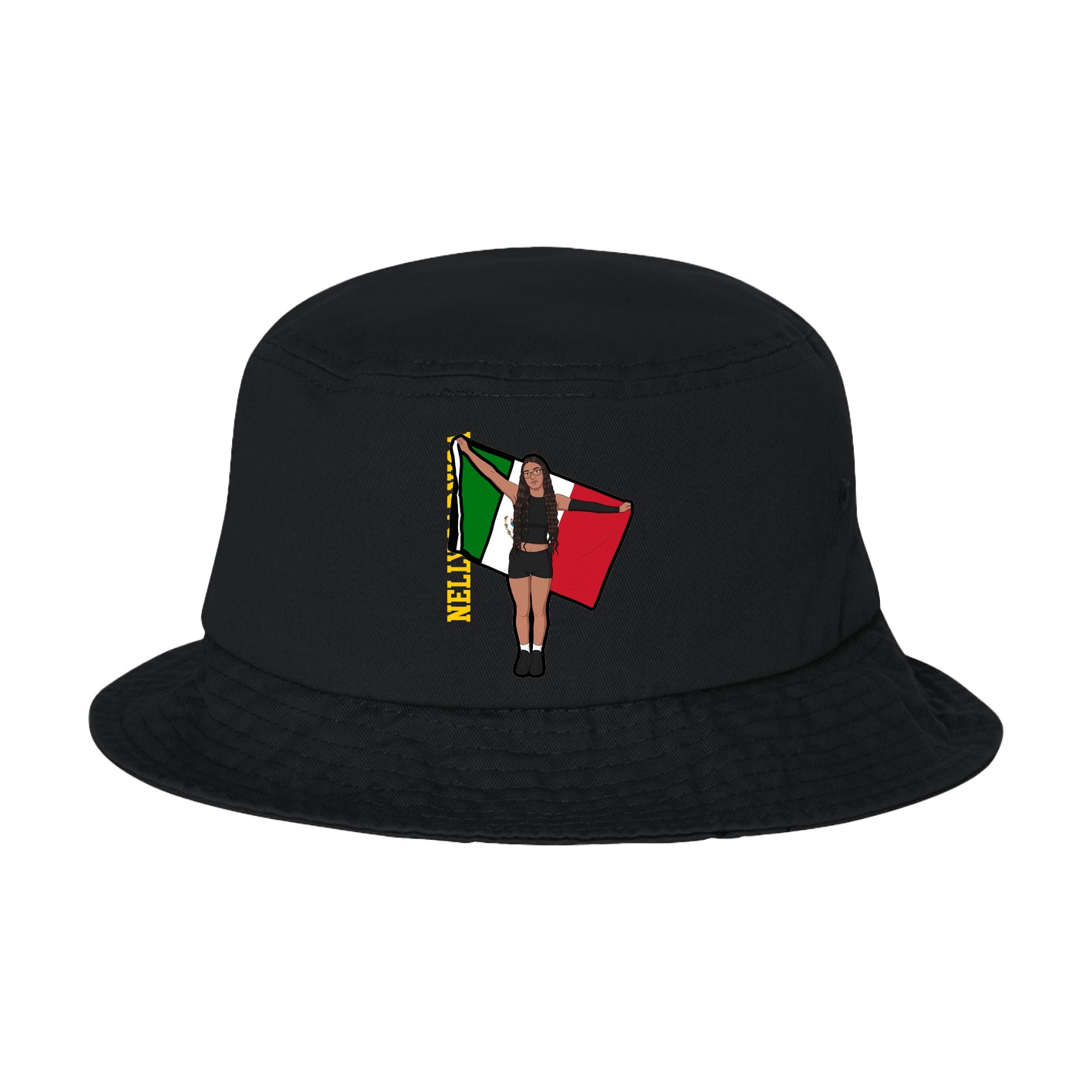 Bucket Cap — Name Vertical in Black