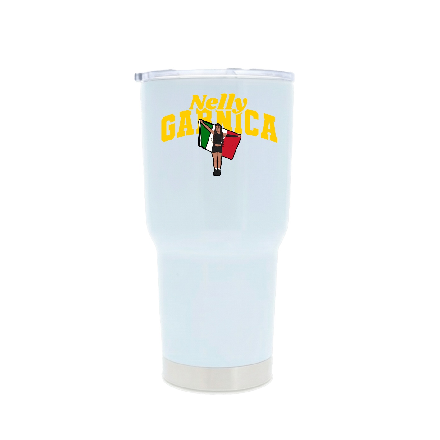 30oz Stainless Steel Tumbler — Signature Arch in White