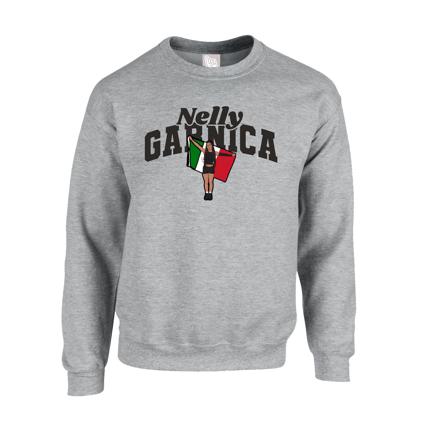 Fleece Crew — Signature Arch in Grey