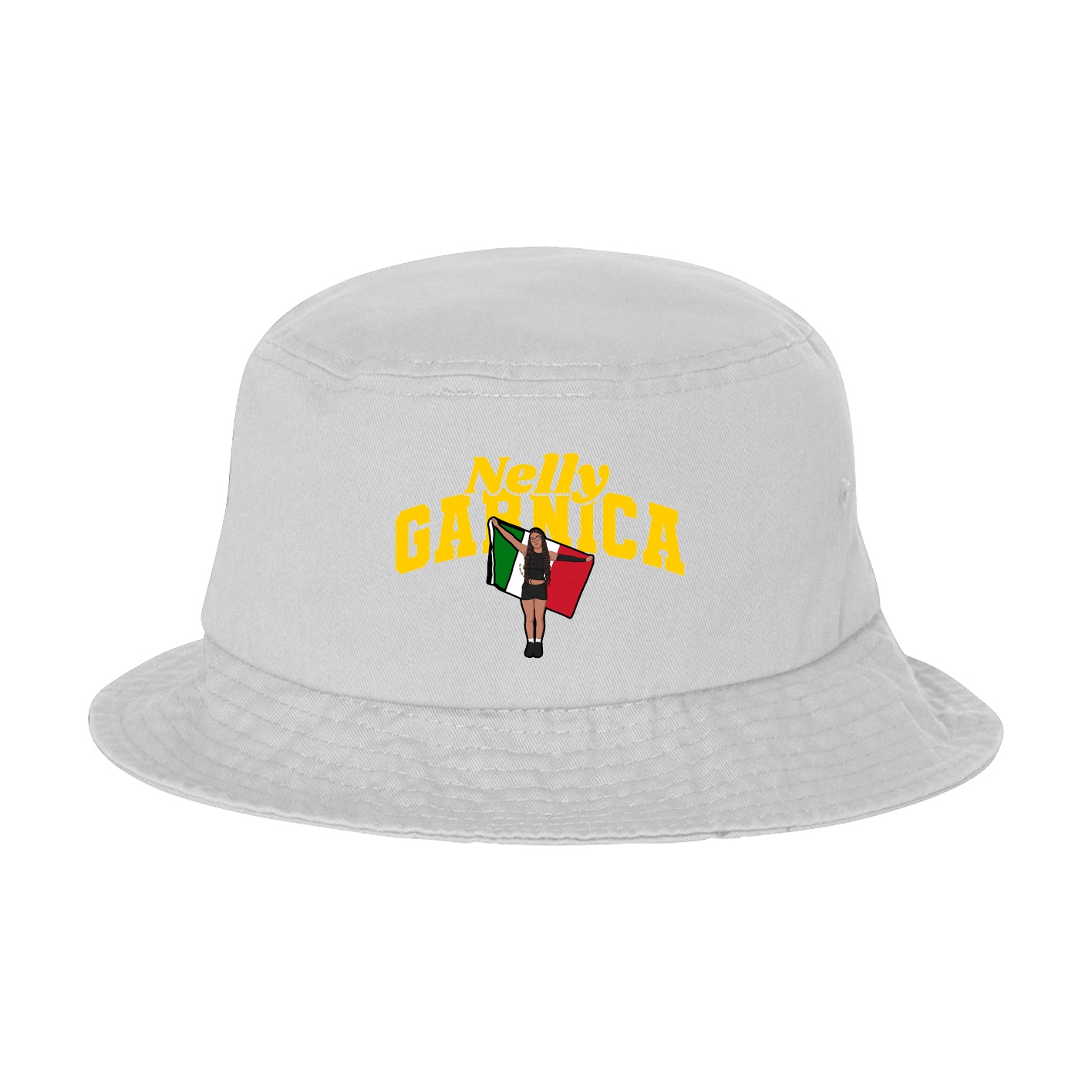 Bucket Cap — Signature Arch in White