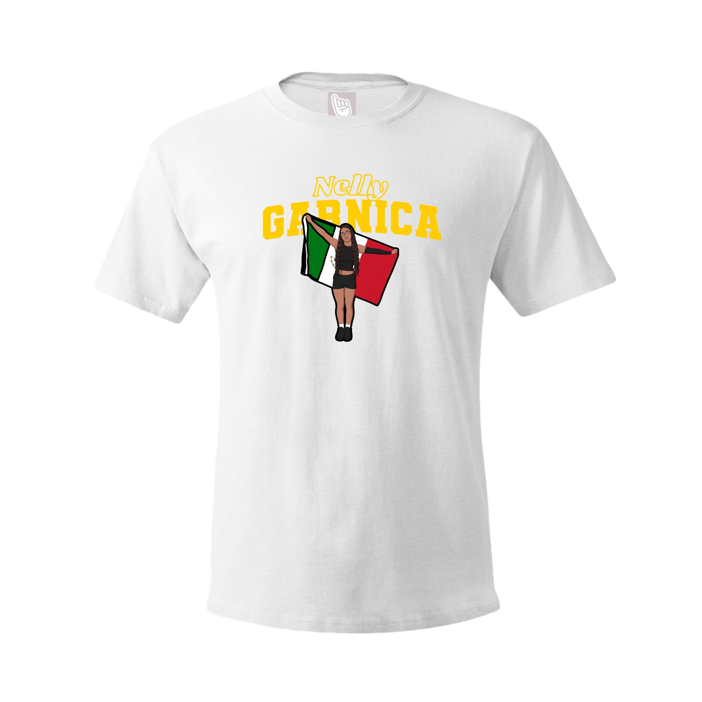 Youth Tee — Name Arch in White