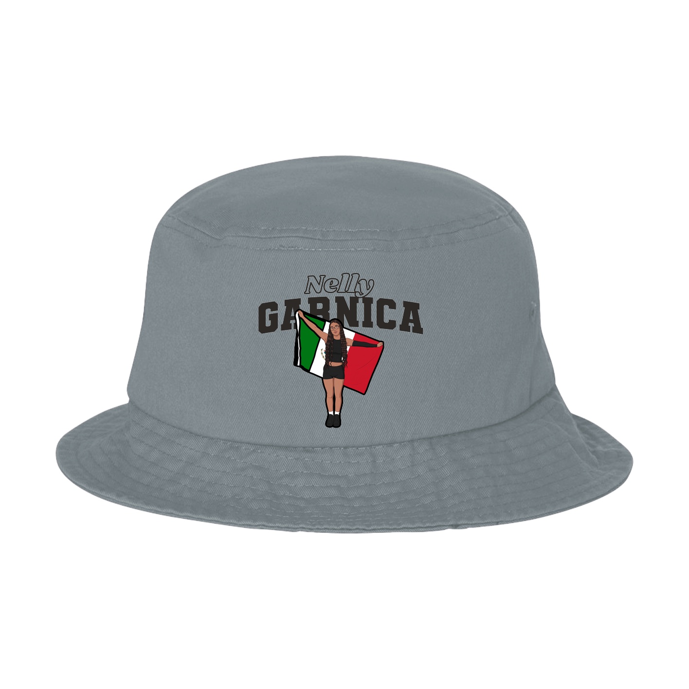 Bucket Cap — Name Arch in Grey