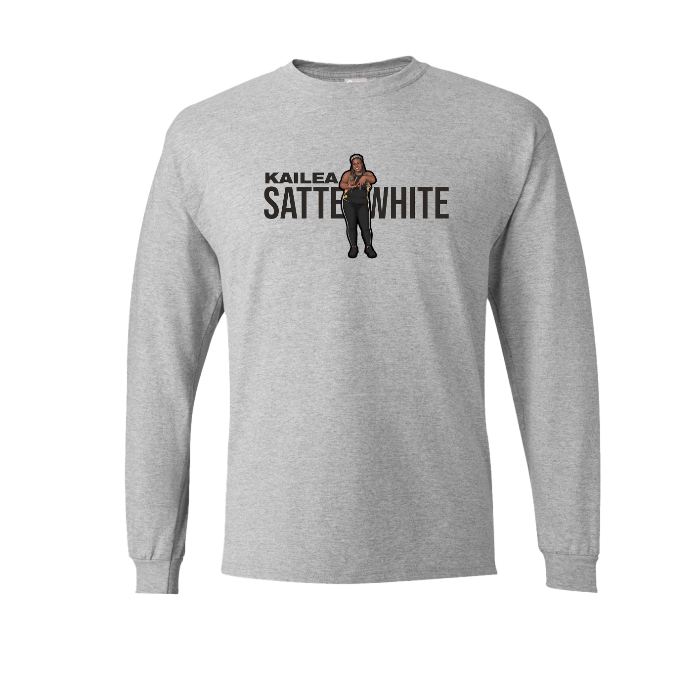 Long Sleeve Tee — Player Name in Grey