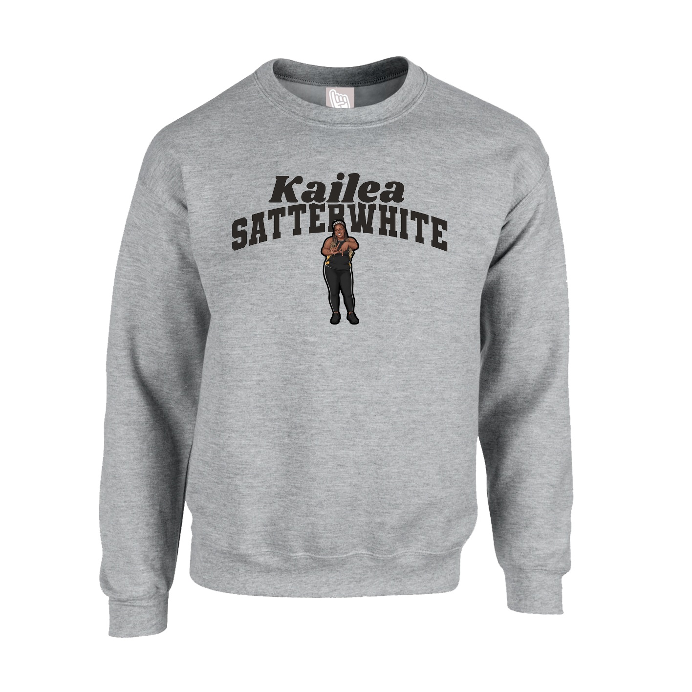 Fleece Crew — Signature Arch in Grey