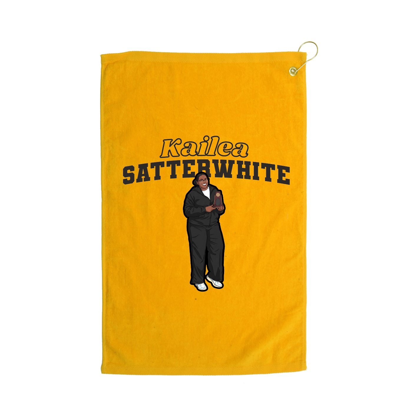 Golf Towel — Name Arch in Gold