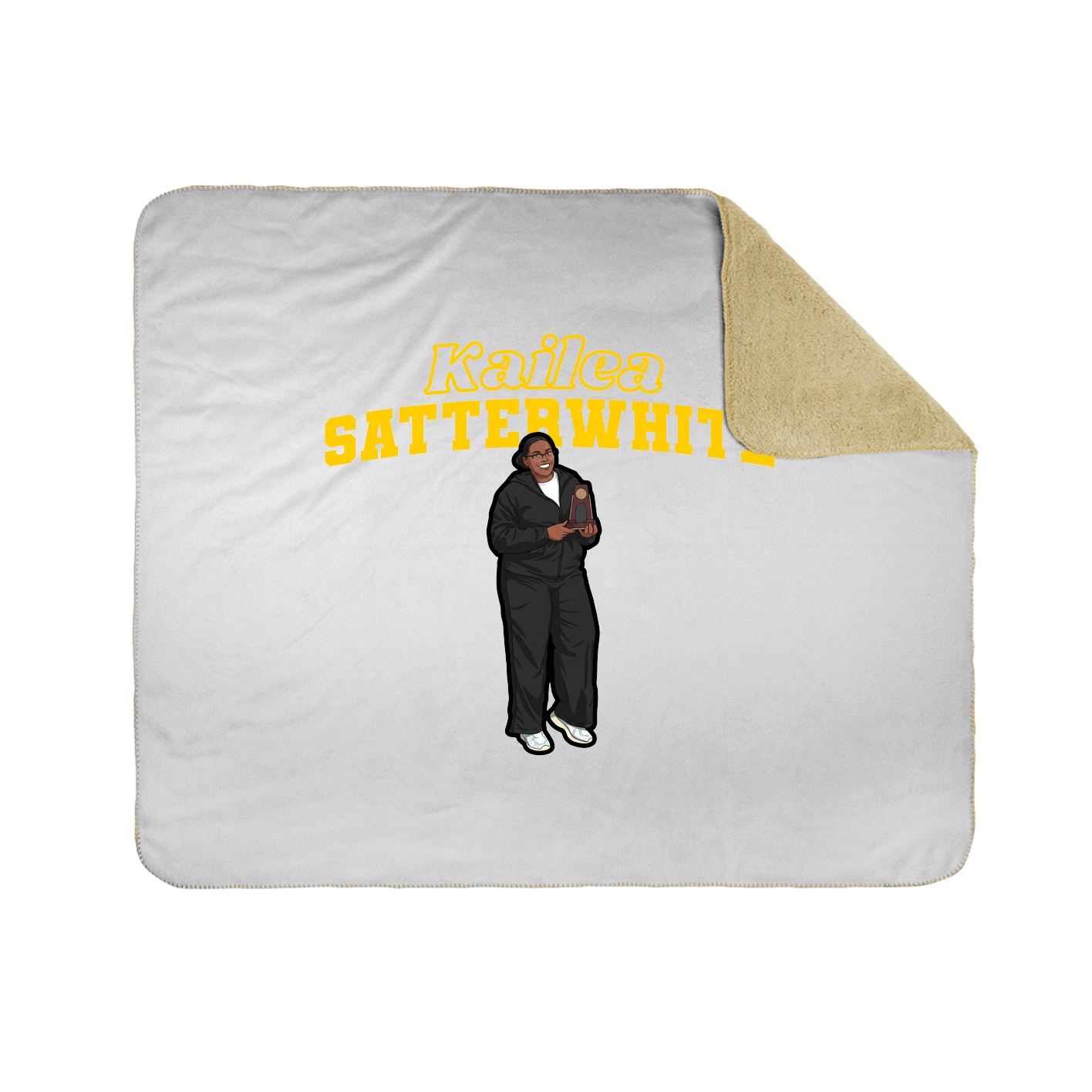 Throw Blanket — Name Arch in White