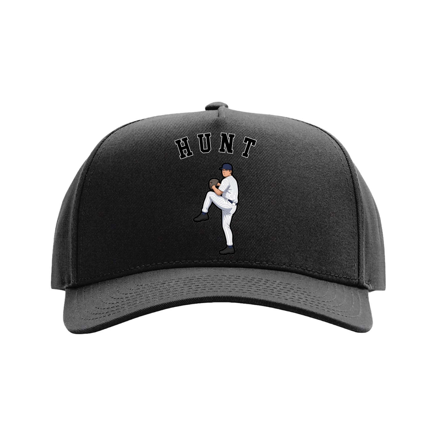 Full Fabric Five-Panel Champ Cap — Shirsey Arch in Black