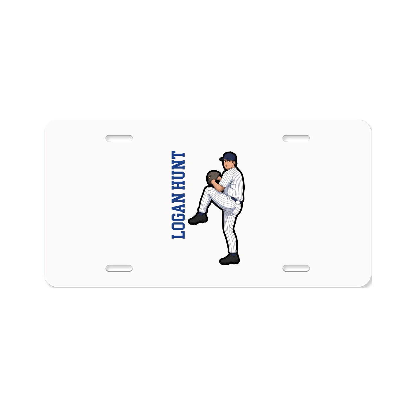 License Plate — Name Vertical in Classic