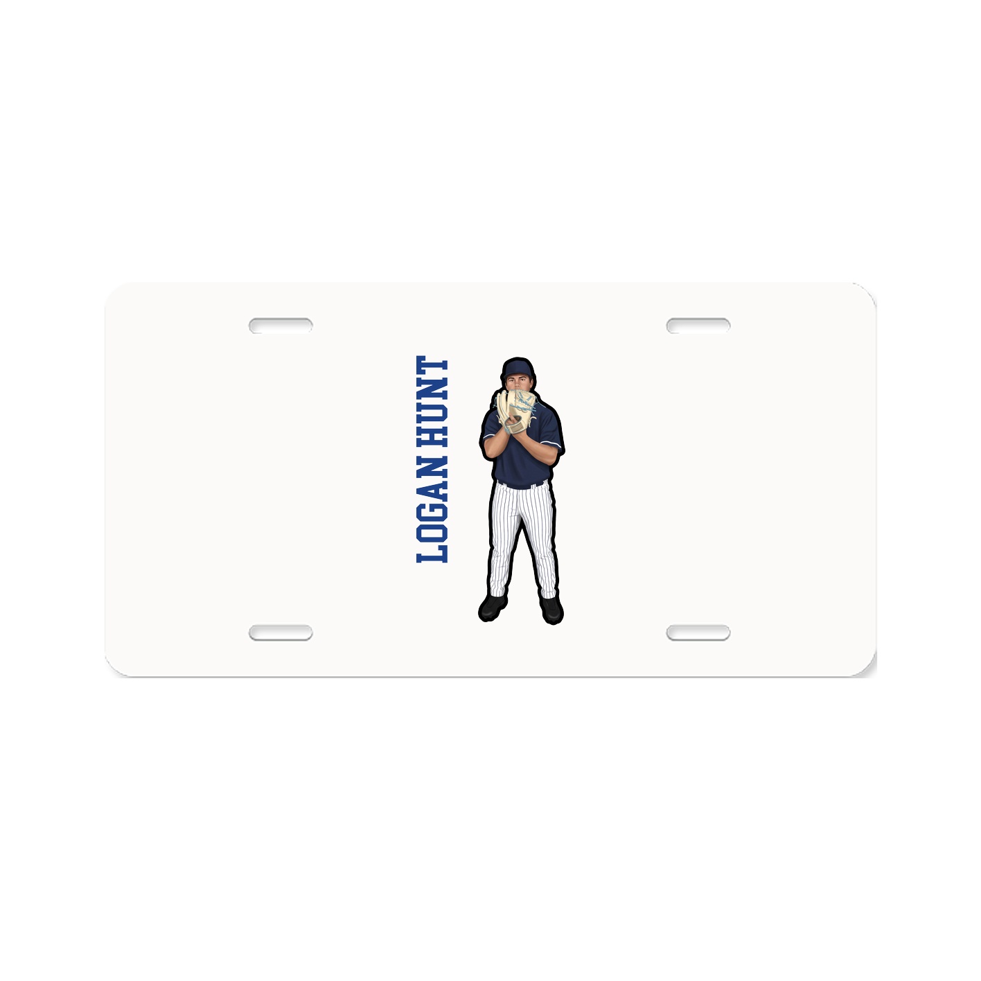 License Plate — Name Vertical in Classic