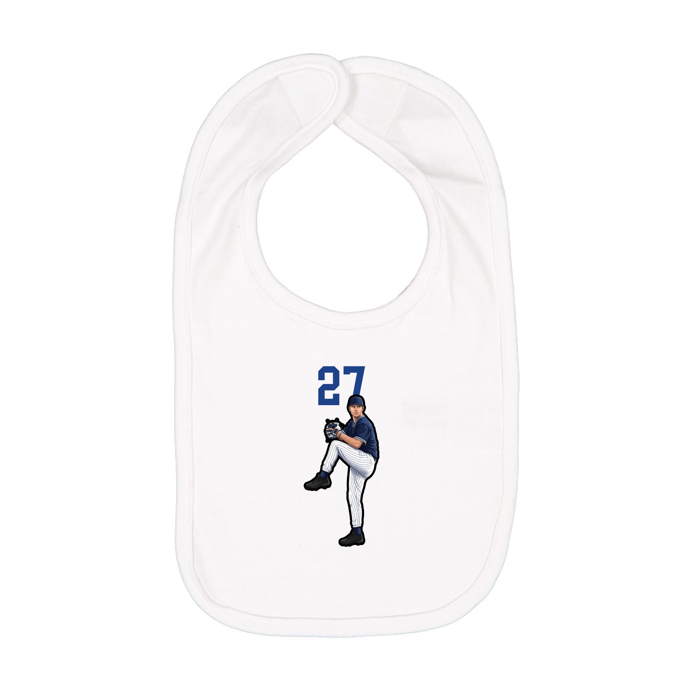 Infant Bib — Number Top in White
