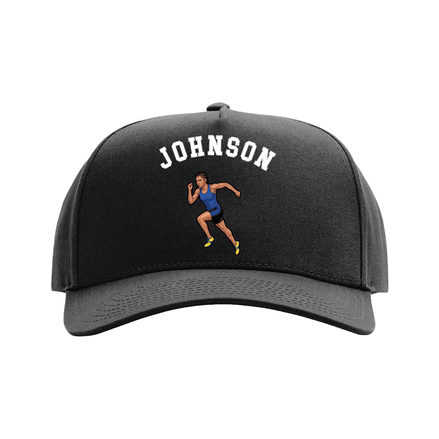 Full Fabric Five-Panel Champ Cap — Shirsey Arch in Black