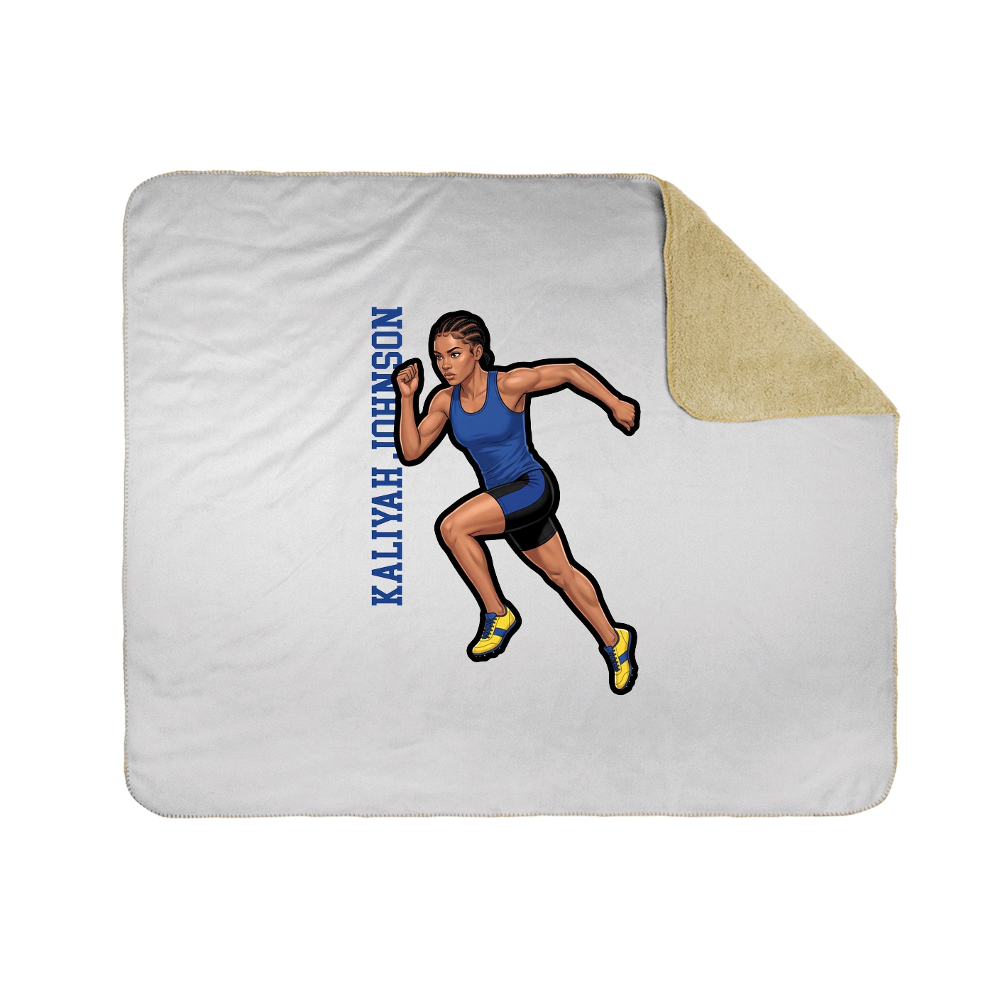 Throw Blanket — Name Vertical in White